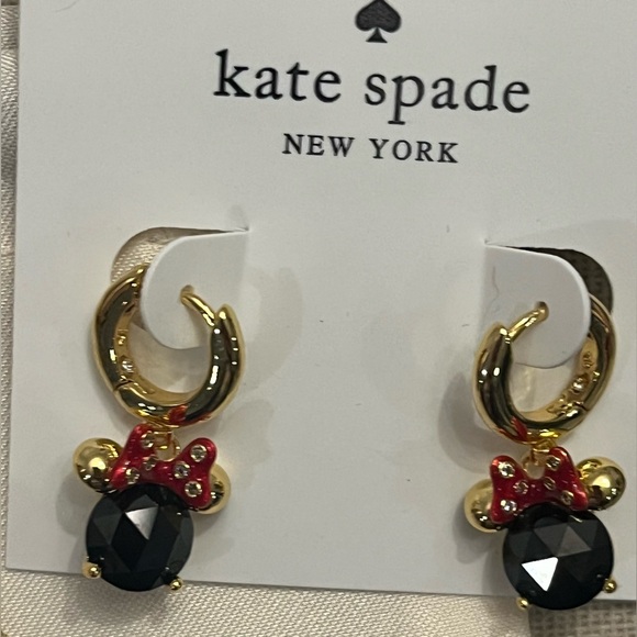 Kate Spade Gold Minnie Mouse Earrings and Bracelet with Red and Black Accents - Picture 4 of 8